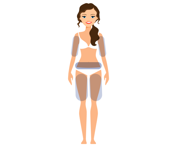 Ilustração dos locais de aplicação